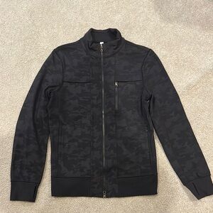 Black Camo Zip-Up Jacket